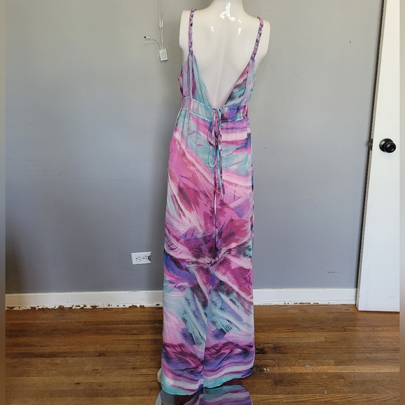 Charlie Jade Feather Print Maxi, VGUC, Size L - Picture 3 of 8